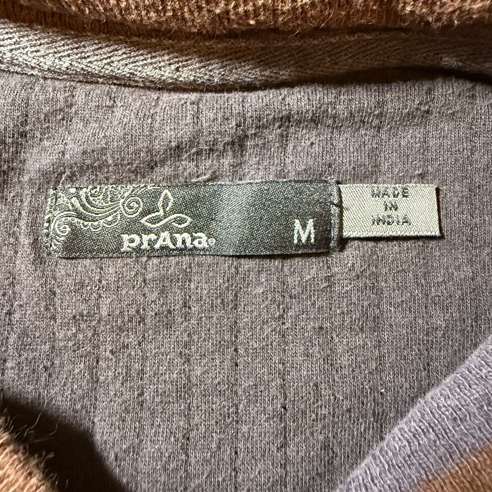 prAna Women's Ivona Blue & Brown Cowel Neck Striped Pullover Organic Cotton - M - Picture 8 of 8